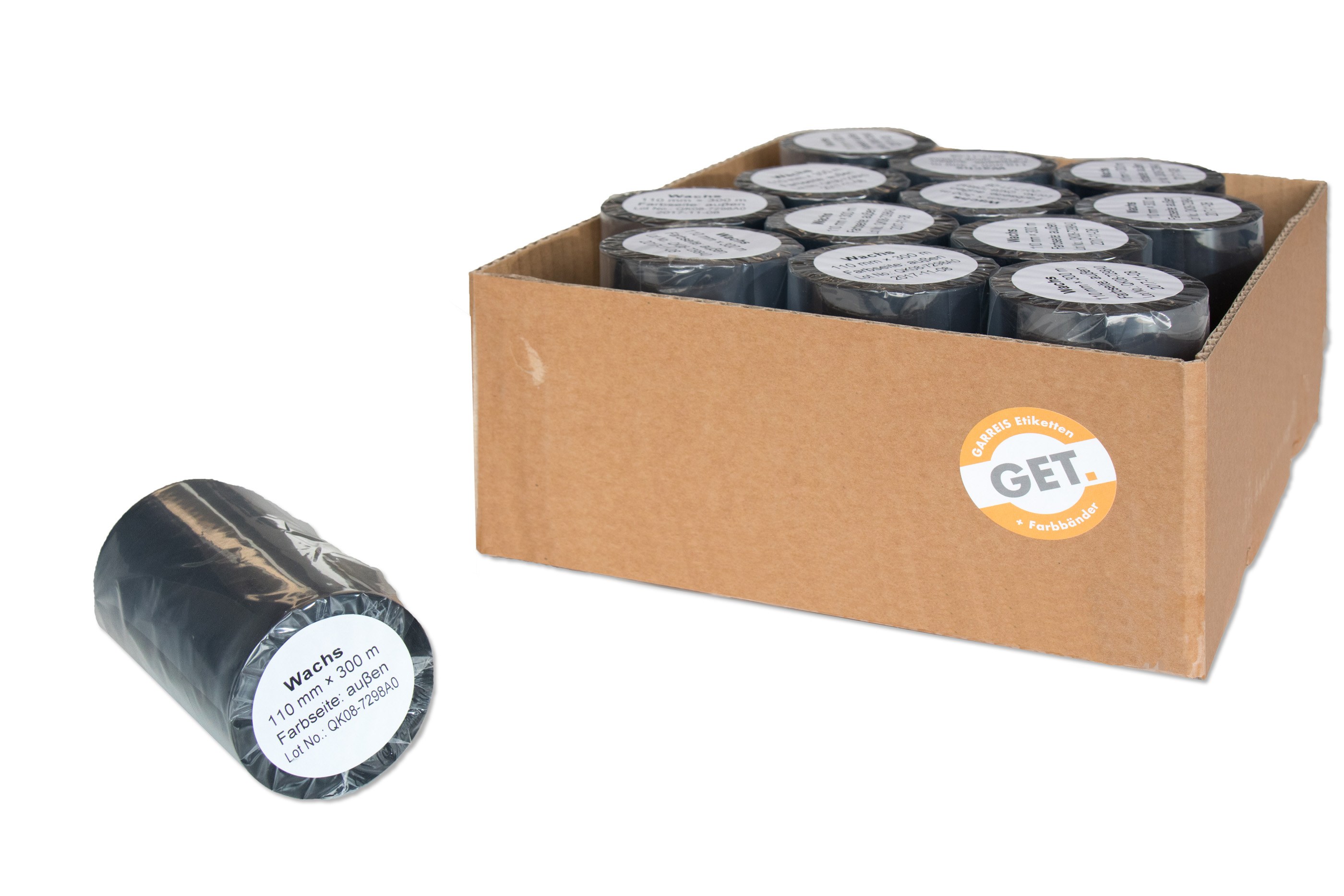 Farbband Wachs für Thermotransfer-Drucker / Farbseite außen